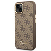 Original Handyhülle IPHONE 14 PLUS Guess Hard Case 4G Vintage Gold Logo (GUHCP14MHG4SHW) braun