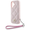 Original Handyhülle IPHONE 16 Karl Lagerfeld Quilted Initial Logo & Chain Strap rosa
