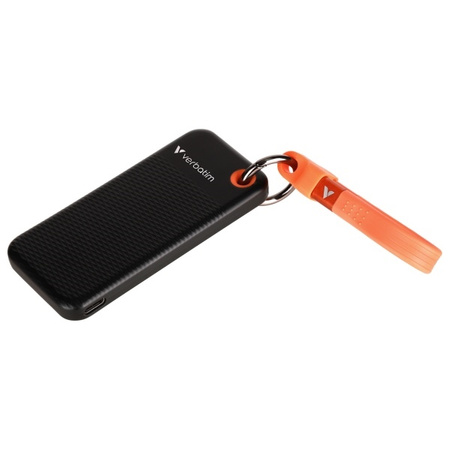 Verbatim Dysk SSD 2TB - brelok do kluczy  z kablem USB 3.2 gen.2 czarno-pomarańczowy/black-orange 32197