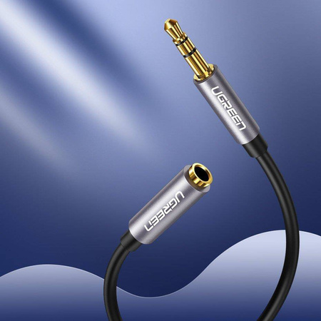 Ugreen przewód kabel przedłużacz AUX 3,5 mm mini jack 1m srebrny (10592)