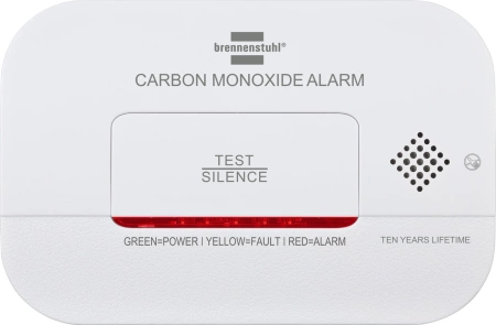 Brennenstuhl CM A 3030 Kohlenmonoxidmelder, Kohlenmonoxid- und Gassensor mit Alarmsignal und LED-Anzeige – Weiß