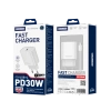 JELLICO wall charger EU53 PD 30W 1xUSB-C + cable USB-C - USB-C White