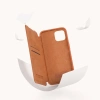 Nillkin Qin Leder Pro Hülle iPhone 14 Plus Kamera Cover Holster Cover Flip Case Schwarz