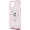 Guess nakładka do iPhone 15 Plus 6,7" KLHMP15MHMRSKCP różowa C MAGSAFE RINGSTAND KC