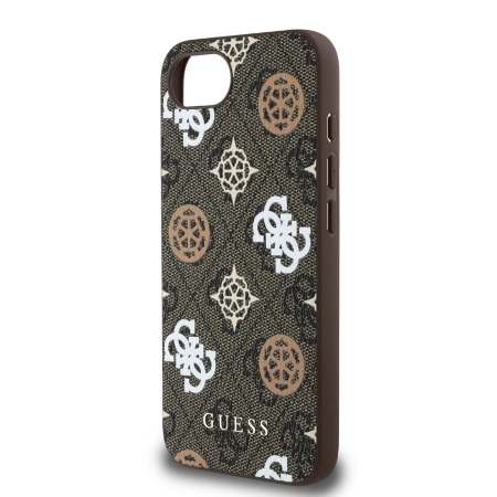 Guess PU 4G Peony Case mit MagSafe für iPhone 16e - Braun