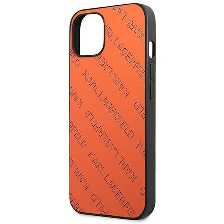 Original Case IPHONE 13 Karl Lagerfeld Hardcase Perforated Allover (KLHCP13MPTLO) orange