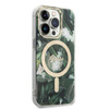 Guess Bundle Pack MagSafe IML Jungle - Zestaw etui + ładowarka MagSafe iPhone 14 Pro Max (khaki/złoty)