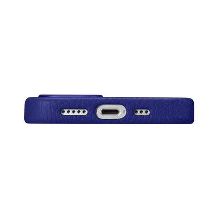 iCarer Litchi Premium Leather Case iPhone 14 Magnetic Leather Case with MagSafe Dark Blue (WMI14220709-DB)
