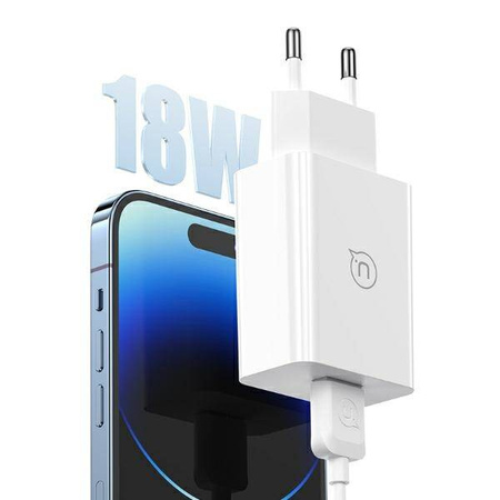 USAMS Ład. siec. QC3.0 18W Lightning2.1A 1m Fast Charging biały/white SC series (CC083)