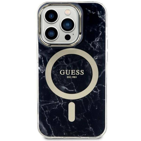 Guess GUHMP14XPCUMAK iPhone 14 Pro Max 6.7&quot; schwarz/schwarz Hardcase Marble MagSafe