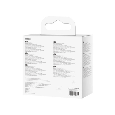 Baseus GaN5 Pro Fast Universal GaN USB Charger Type C / USB 100W PD3.0, QC4.0 +, AFC white (CCGP090202)