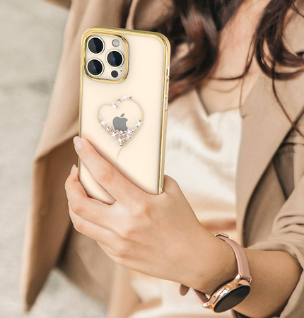 Kingxbar Wish Series Hülle für iPhone 14 Plus, verziert mit goldenen Kristallen