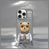 Nimmy etui iPhone 16 Pro 6.3" szary/gray  Cool&Cute 2.0 Bear