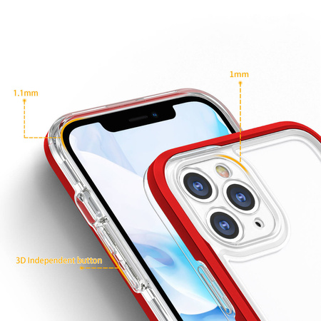 Clear 3in1 etui do iPhone 11 Pro Max żelowy pokrowiec z ramką czerwony