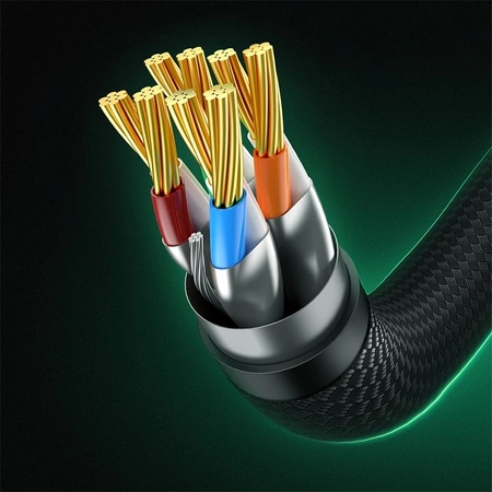 Baseus schnelles RJ45-Kat.-Netzwerkkabel. 8 40 Gbit/s 8 m geflochten schwarz
