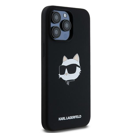 Oryginalne Etui KARL LAGERFELD hardcase Silicone Choupette Head MagSafe KLHMP15XSCHPPLK do Iphone 15 Pro Max Czarny