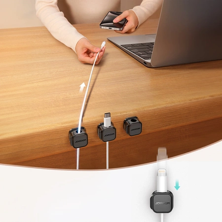 Joyroom JR-ZS368 magnetic cable organizer - black (3 pcs.)