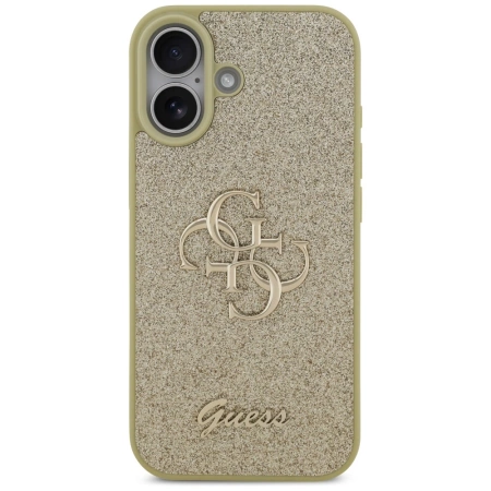 Etui Guess Fixed Glitter Big 4G na iPhone 17 - złote