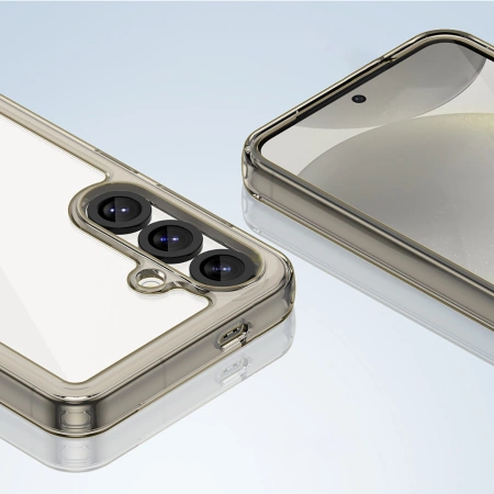 Etui Outer Space Case na iPhone 16e pokrowiec z elastyczną ramką - półprzezroczyste, czarne