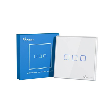 Sonoff T2EU2C-RF dwukanałowy dotykowy włącznik światła przełącznik przycisk Wi-Fi na pilot 433 MHz  biały (M0802030010)