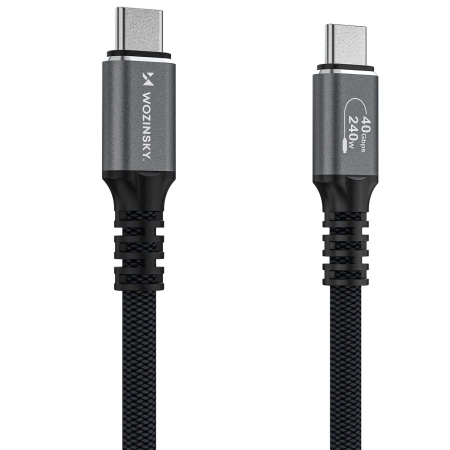Wozinsky WPS-UY42S USB-C Thunderbolt 4 Kabel 240W 2m 4K - Schwarz