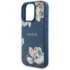 Schutzhülle IPHONE 16 PRO MAX Guess Grained Printed Flower Pattern MagSafe blau