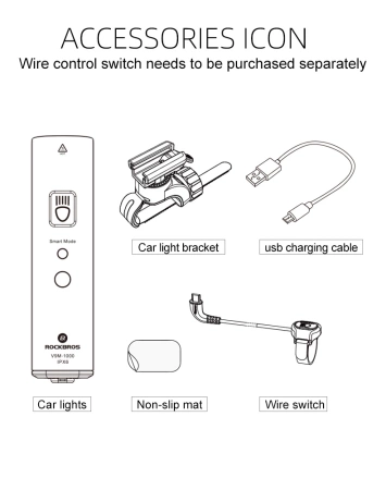 Rockbros V9M-1000 Fahrrad-Frontlicht 1000lm – schwarz
