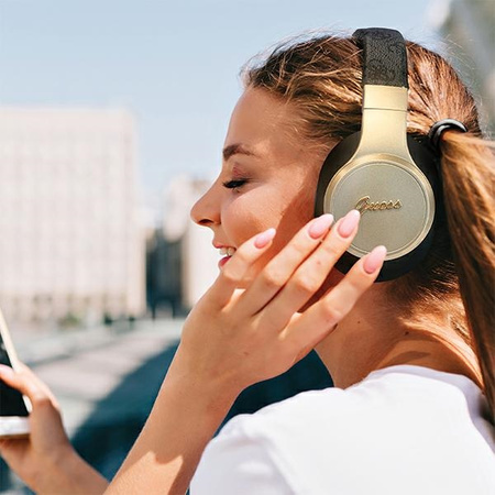 Słuchawki nauszne Guess 4G Script Bluetooth - czarne