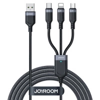 Joyroom Multi-Use Series S-A18 3in1 USB-A – Lightning /USB-C/Micro-USB-Kabel 0,3 m – Schwarz