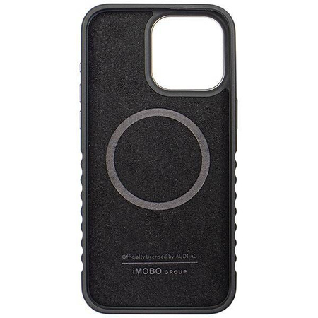 Audi Genuine Leather case with MagSafe for iPhone 15 Pro - black and red