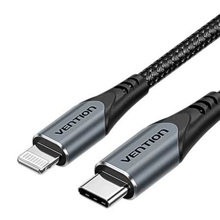 Ładowarka GaN Vention USB-C 20W  + Kabel USB-C-L 1m (Szara)