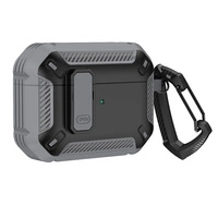 Etui pancerne na Airpods 4 z karabińczykiem - szare