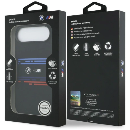 Etui BMW M Silicon Horizontal Line MagSafe na iPhone Air - czarne