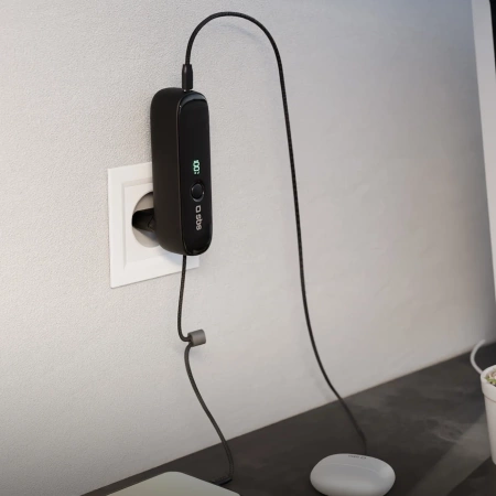 Powerbank SBS Hybrid PD 20W 5000mAh z wbudowanym kablem i składaną wtyczką - czarny