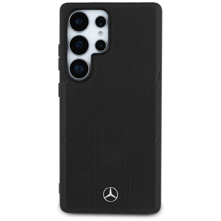 Etui SAMSUNG GALAXY S25 ULTRA Mercedes AMG Hardcase Leather Debossed Lines MagSafe czarne