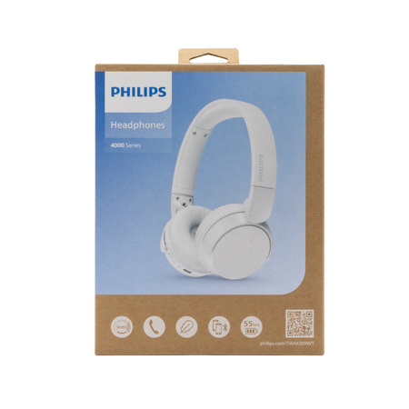 PHILIPS NAUSZNE SŁUCHAWKI BEZPRZEWODOWE 4000 series BIAŁY TAH4209WT/00