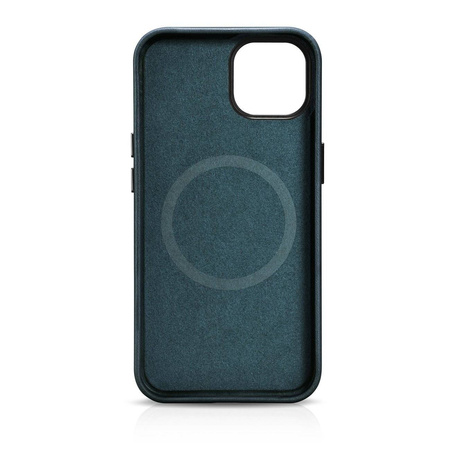 iCarer Case Leather genuine leather case for iPhone 14 Plus dunkelblau (WMI14220703-BU) (MagSafe compatible)