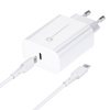 Forcell Ładowarka Sieciowa ze złączem USB typ C i kablem typ C - 3A 25W z funkcją ładowania PD i QC 4.0