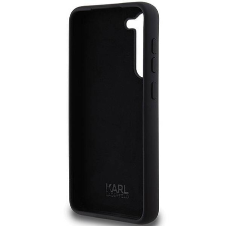 Oryginalne Etui KARL LAGERFELD hardcase Silicone Karl&Choupette Metal Pin KLHCS24MSMHKCNPK do Samsung Galaxy S24 Plus czarny