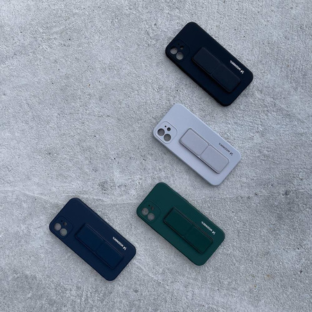 Wozinsky Kickstand Case elastyczne silikonowe etui z podstawką iPhone 11 Pro Max szary