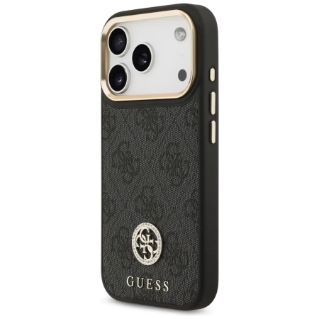 Etui Guess 4G Strass Logo MagSafe na iPhone 17 Pro - czarne