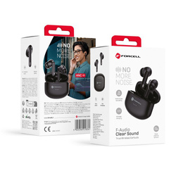 FORCELL F-AUDIO słuchawki bezprzewodowe / bluetooth stereo TWS CLEAR Sound czarne