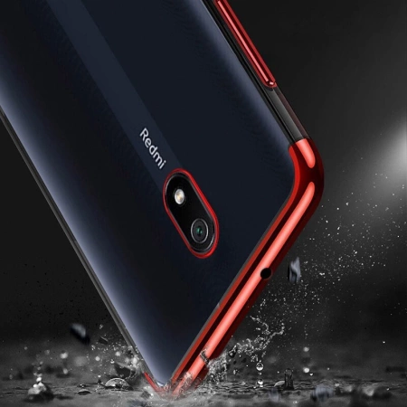 Clear Color case żelowy pokrowiec etui z metaliczną ramką Xiaomi Redmi 8A niebieski