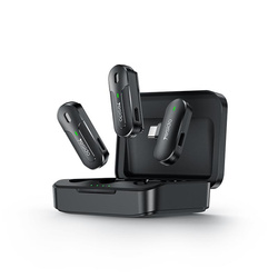 Yesido KR17 Mikrofon MEMS 2szt. Klips Type-C, Wireless 2.4GHz, BLACK / CZARNY