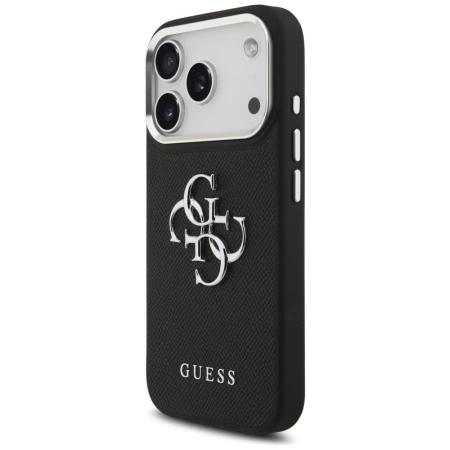 Guess Grained Big 4G Classic Logo case for iPhone 17 Pro - black