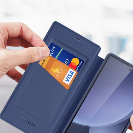 Etui Dux Ducis Skin X Pro na Samsung Galaxy S25 Ultra z MagSafe i portfelem - niebieskie