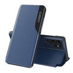 Eco Leather View Case Hülle für Samsung Galaxy S23 Ultra mit Klappständer blau