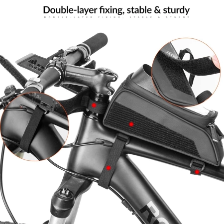 Rockbros 029-1BK Fahrradtasche für Rahmen mit Telefonabdeckung – Schwarz