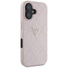 Etui IPHONE 16 Guess Hot Stamp 4G Pattern Triangle Metal Logo różowe