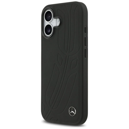 Mercedes Leder Large Laurel Leave MagSafe Case für iPhone 17 - Schwarz